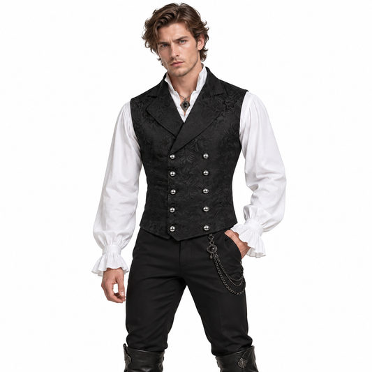 Medieval Retro Gothic Suit Jacquard Vest Double-breasted Vest