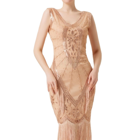Champagne Gold 1920s Flapper Dress – Women's Gatsby Costume