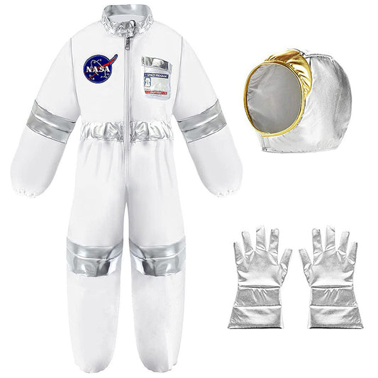 Boys Girls Astronaut Costume Space Man NASA Kids Fancy Dress Outfit Book Day