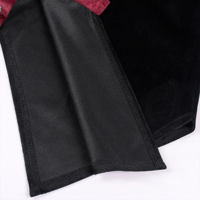 Renaissance Men's Pirate Shirt – Gothic Medieval Costume Black & Red
