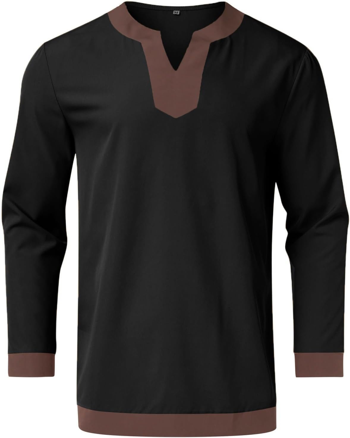 Mens Medieval Pirate Shirt Steampunk Viking Renaissance Long Sleeve Tunic Knight Viking Shirts Halloween Costume Top