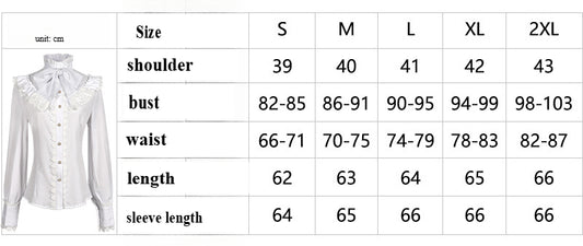 Victorian Shirt Women's Gothic Shirt Vintage Long Sleeve Lotus Pleated Top