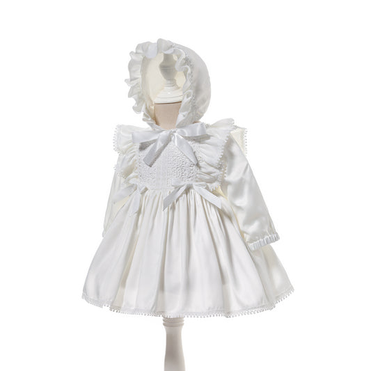 Long Sleeve Baby Girl Christening Dress – Spring Autumn Lace Princess Gown