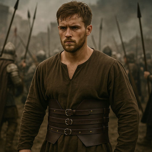 Medieval Warrior PU Leather Waist Belt Viking Renaissance LARP Steampunk Corset Armor