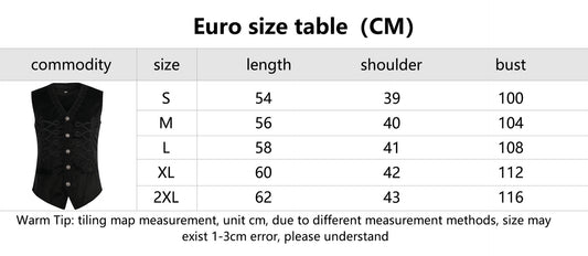Medieval Embroidered Vest Retro Men's Dress Mental Button up Waistcoat Costume