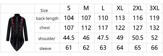 Vintage Tailcoat Jacket Gothic Victorian Retro Tuxedo Suit for Vampire Party