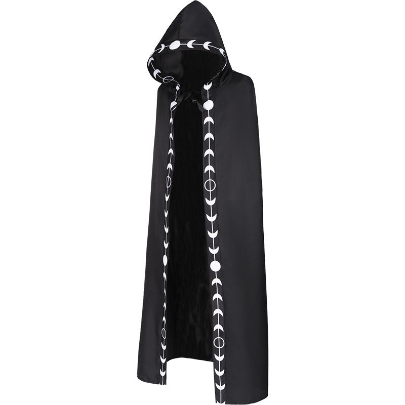 Adult Retro Medieval Renaissance Witch Hooded Cloak Halloween Costume Cape
