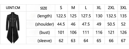 Men's Dress Medieval Vintage Clothing Mid Length Punk Vintage Tailcoat Rock and Roll Tuxedo