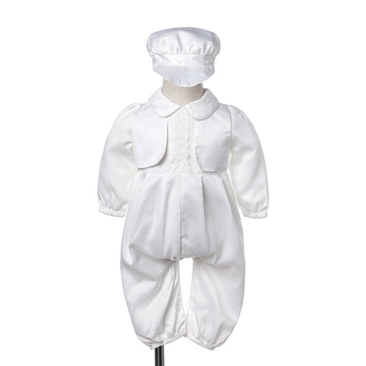Baby Boy Christening Outfit with Hat – 2-Piece Baptism Suit