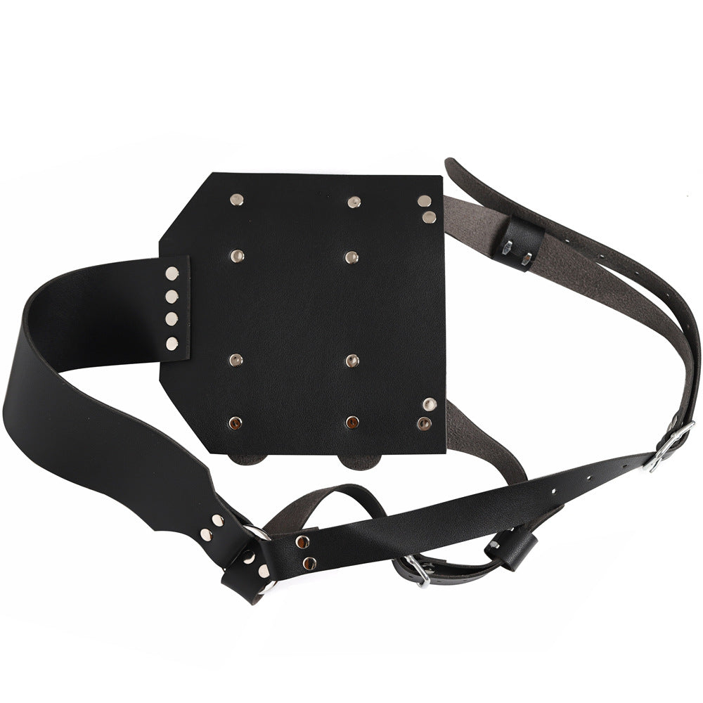 Medieval Double Sword Scabbard Harness PU Leather Knight LARP Back Holder