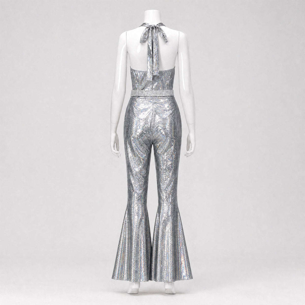Women's 70s Disco Metallic Flared Jumpsuit – Retro Costume