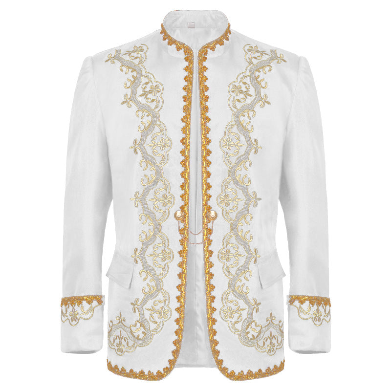 European Royal Suit for Men – Gold-Encrusted Regal Prince Jacket