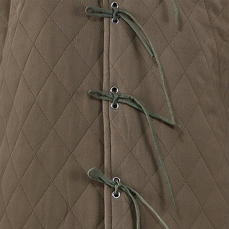 Men 4/3 Sleeves Medieval Armor Retro Jacket Pirate Stand-neck Cotton Coat