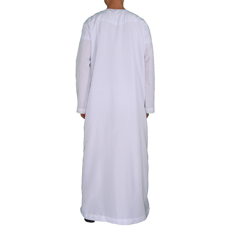 Mens Muslim Clothing Saudi Arab Long Sleeve Thobe Islamic Jubba Kaftan Oman Style Arabic Robe Bisht