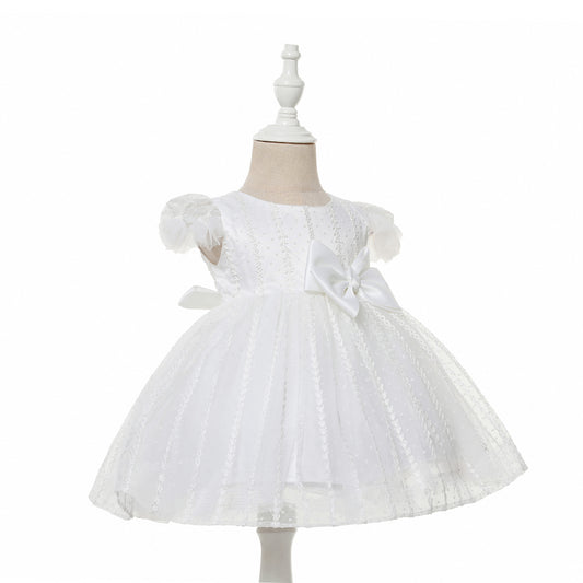 Baby Girl Lace Christening Dress Ivory Princess Gown Wedding Outfit