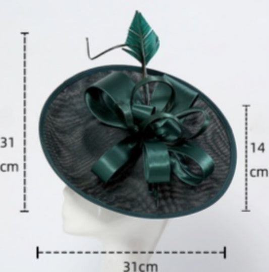 Elegant Women’s Faux Linen Feather Headpiece – Fascinator Hat for Melbourne Cup, Wedding, Cocktail Party, Race Day, Formal Events, and Evening Occasions