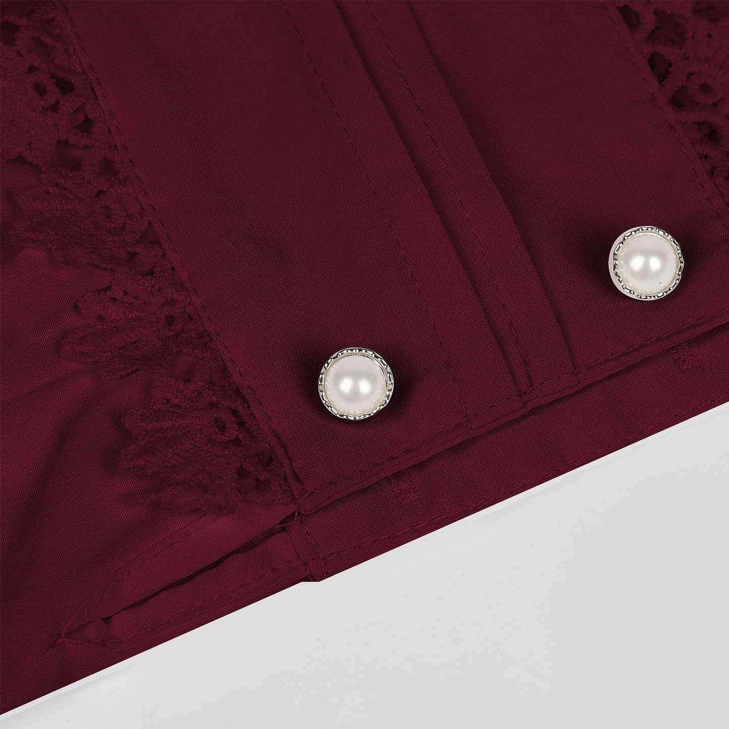 Victorian Era Shirt Women's Gothic Shirt Vintage Long Sleeve Lotus Pleated Top Black/White/Wine Red