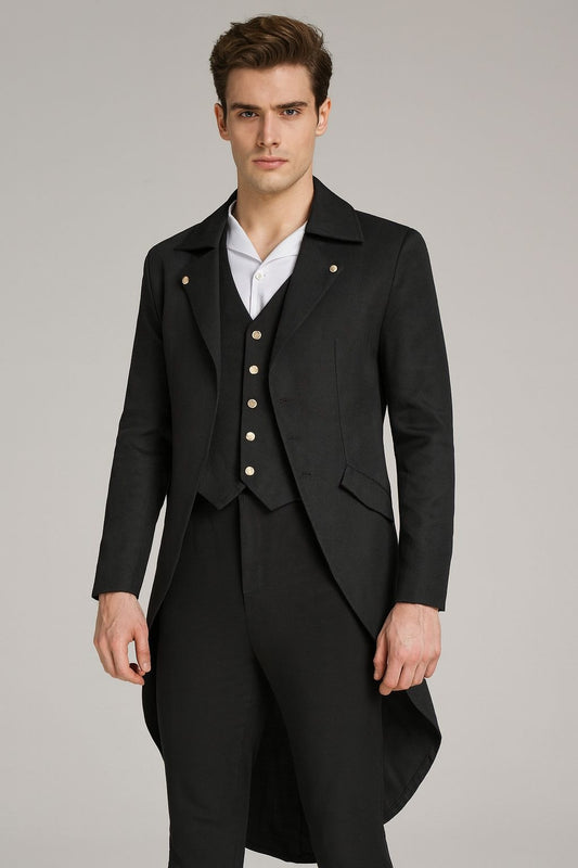 Men Retro Medieval Steampunk Gothic Jacket Victorian Tailcoat Halloween Costume