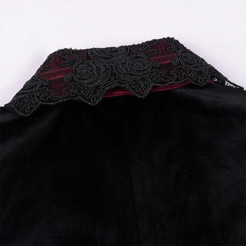Renaissance Men's Pirate Shirt – Gothic Medieval Costume Black & Red