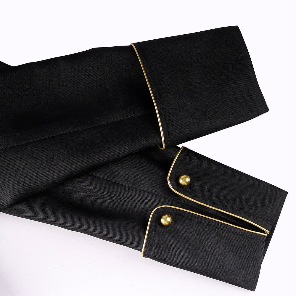 Men Medieval Gothic Jacket Coat Victorian Steampunk Short Tailcoat Halloween Costume