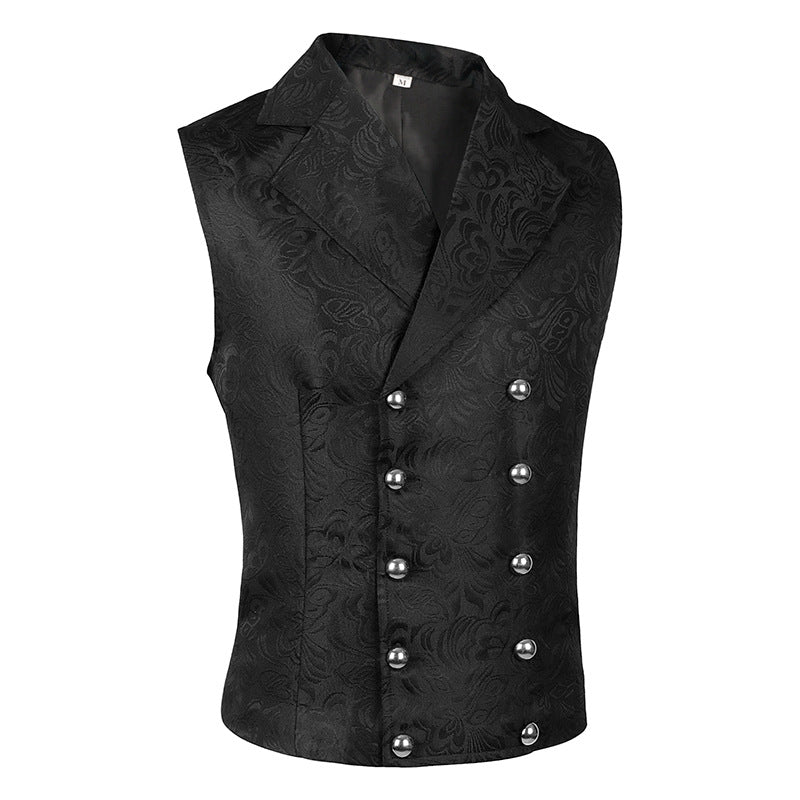 Medieval Retro Gothic Suit Jacquard Vest Double-breasted Vest