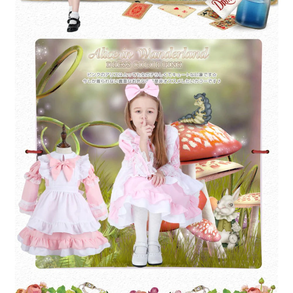 Girls Alice Costume Party Book Week Kids Child Fancy Dress Cosplay