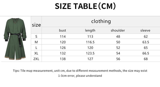 Men’s Medieval Viking Tunic Renaissance Costume Robe with Belt LARP Cosplay Outfit