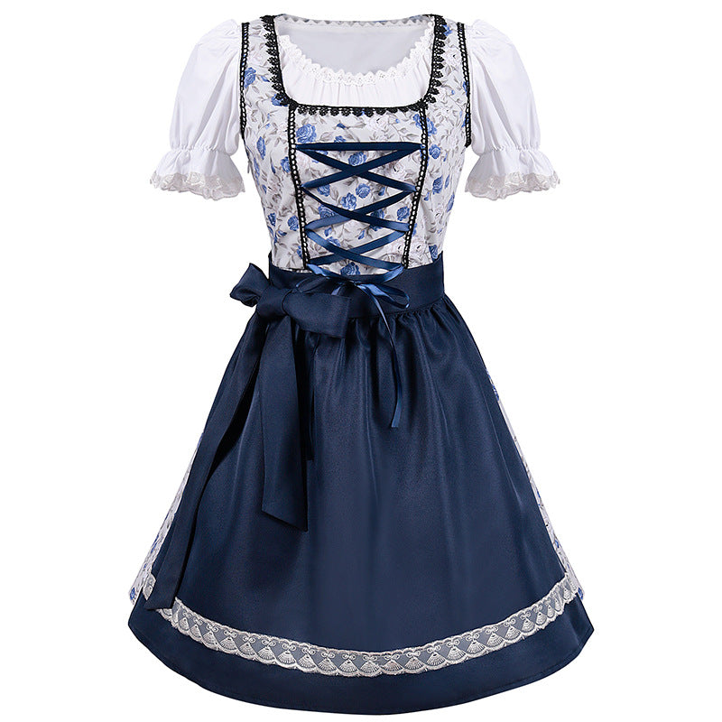 Munich Beer Festival Costume Party Dress - Cosplay Maid Outfit with V-Neck Dress