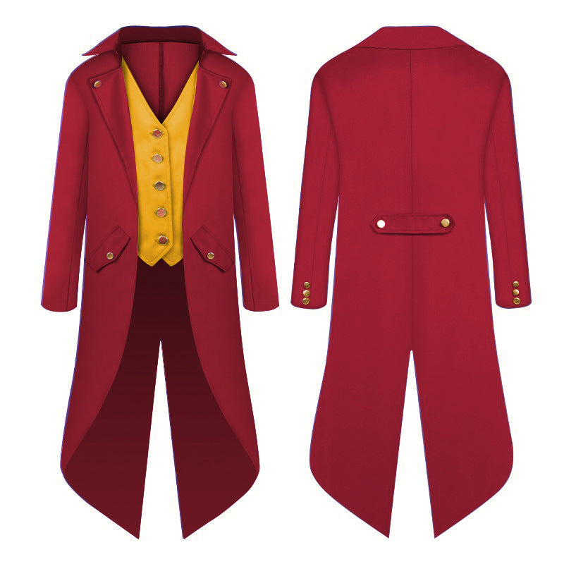 Stylish Steampunk Retro Coat Clown Cosplay Costume Jacket Tuxedo