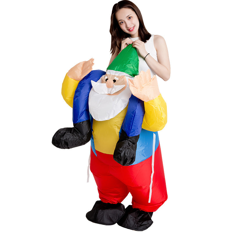 Christmas Funny Cartoon Doll Costume Santa Claus Carrying You Claus Inflatable Costumes