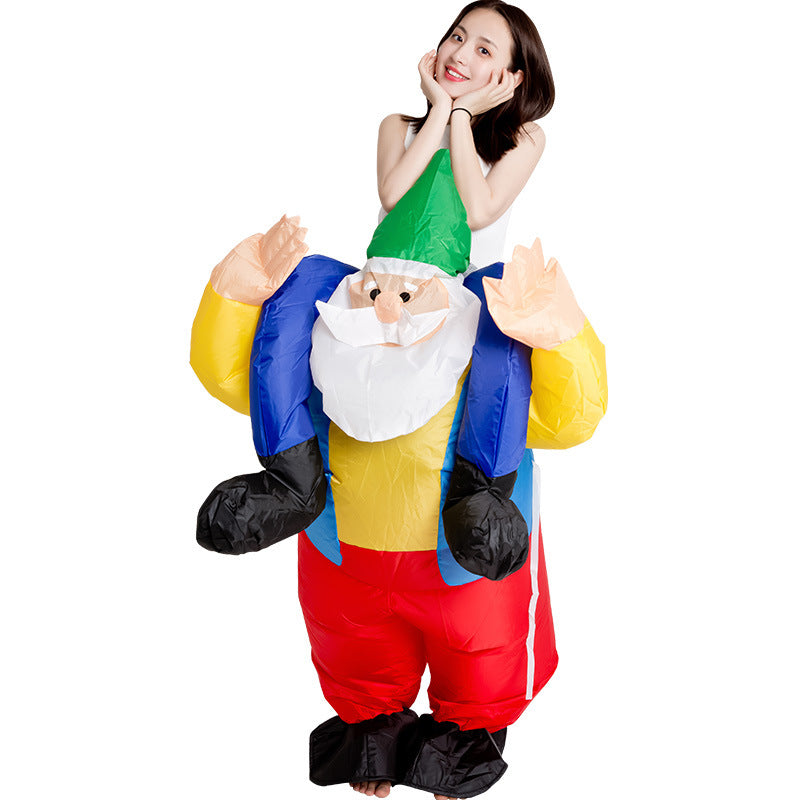 Christmas Funny Cartoon Doll Costume Santa Claus Carrying You Claus Inflatable Costumes