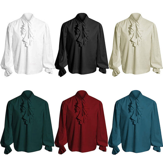 Women Men Regency Shirt Victorian Top Medieval Renaissance Gothic Vampire Costume