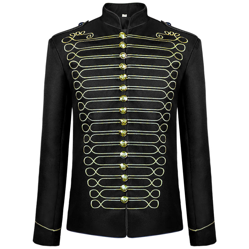 Men's Vintage  Retro Gothic Steam Drummer Parade Jacket Matching Band Uniform