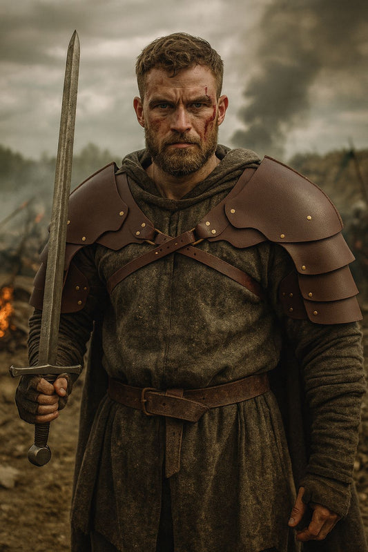 Medieval Viking Shoulder Armor PU Leather Knight Pauldron Cosplay LARP Gear