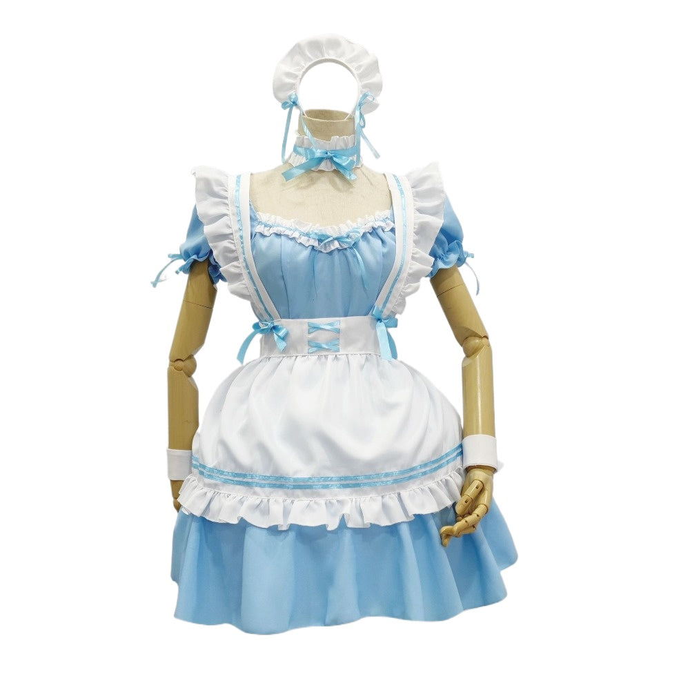 Japanese Classic Maid Outfit Lolita Dress Full Set Anime Apparel