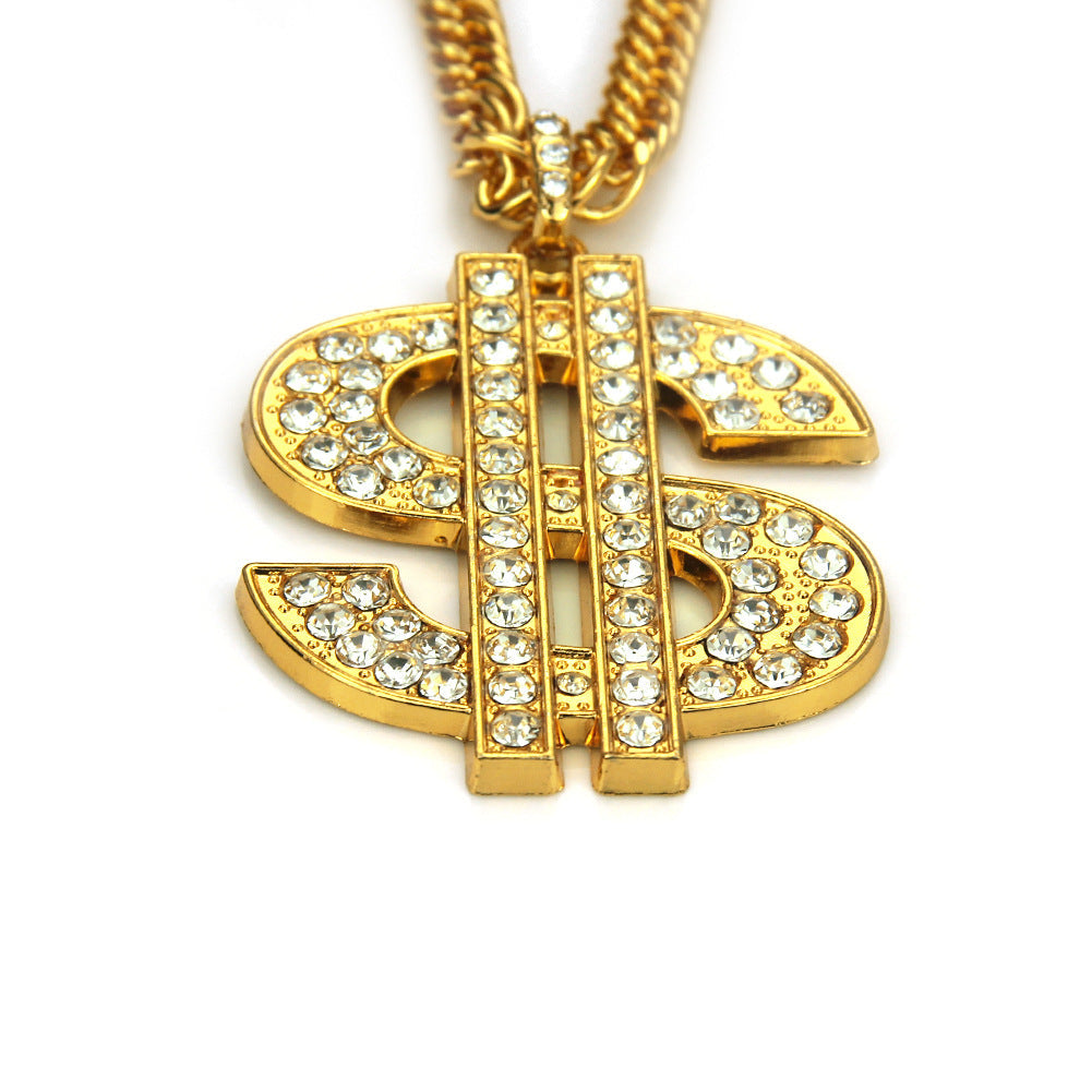 Hiphop Money Pendant Necklace Popular Hip Hop Jewelry Men's Necklace Cuban Chain