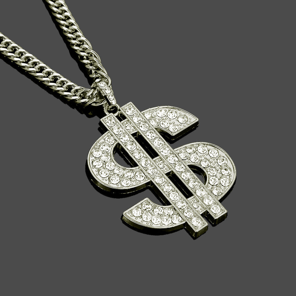 Hiphop Money Pendant Necklace Popular Hip Hop Jewelry Men's Necklace Cuban Chain