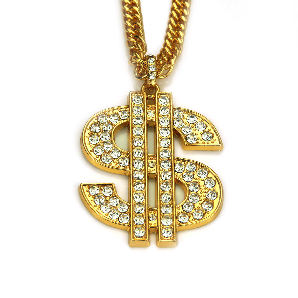 Hiphop Money Pendant Necklace Popular Hip Hop Jewelry Men's Necklace Cuban Chain