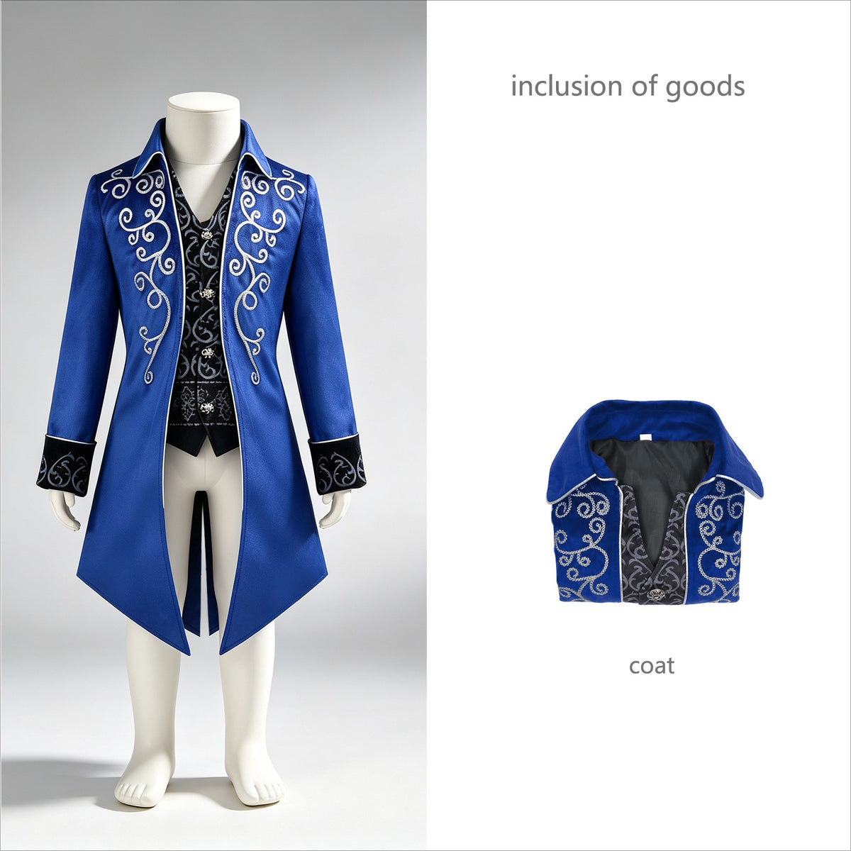 Boys Victorian Embroidered Tailcoat – Medieval Prince Costume