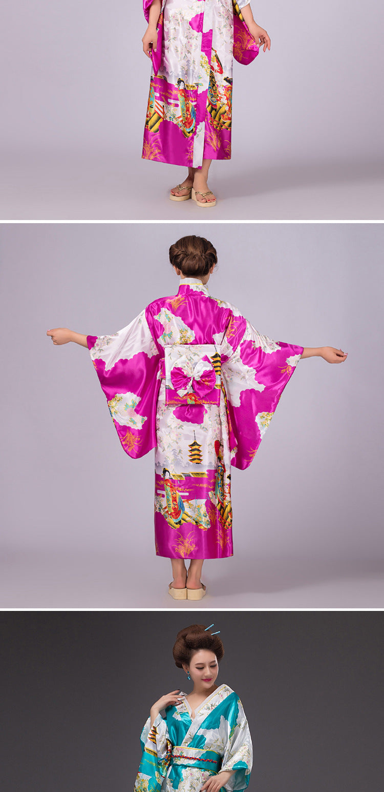 Japanese Womens Traditional Kimono Yukata Costumes Cosplay for Photography