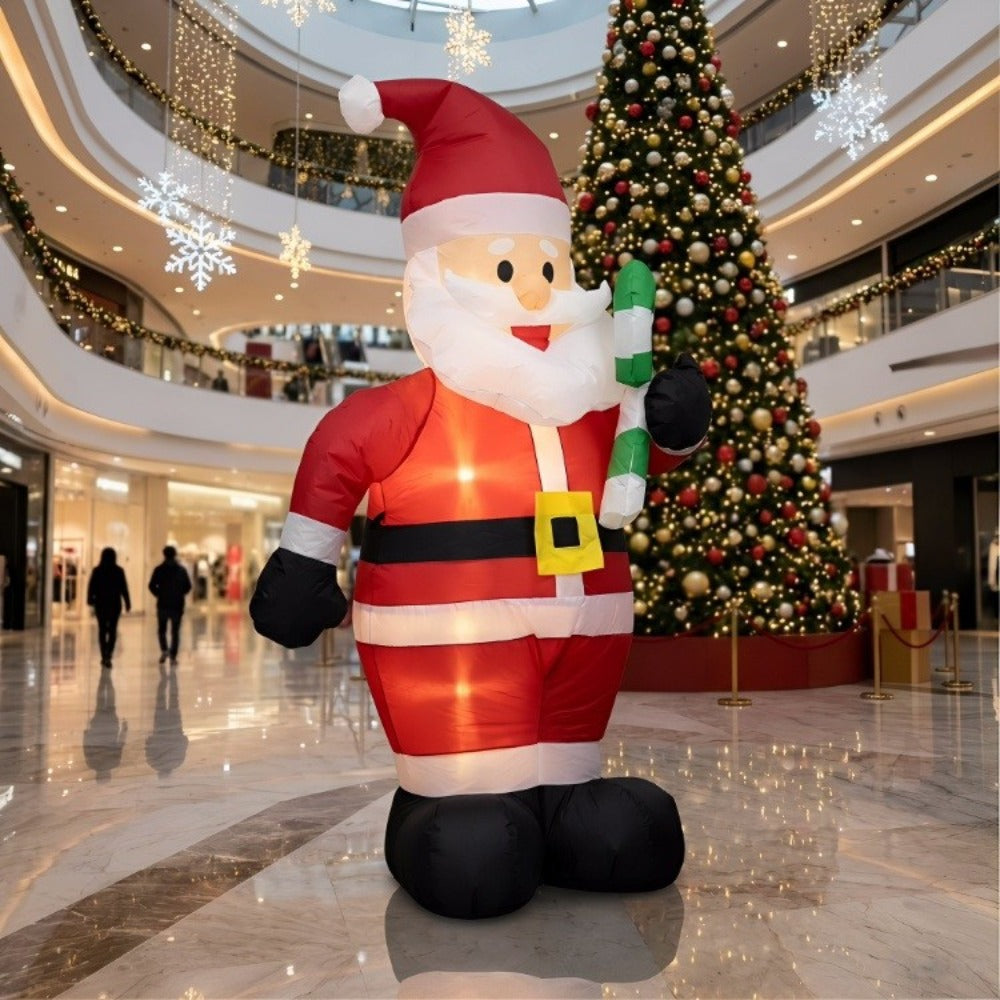 1.2M Christmas Inflatable Santa LED Light Candy Cane Outdoor Yard Decor