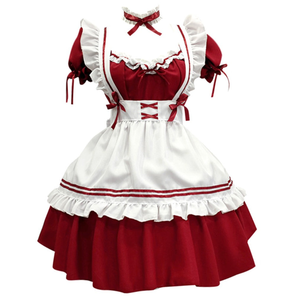 Japanese Classic Maid Outfit Lolita Dress Full Set Anime Apparel