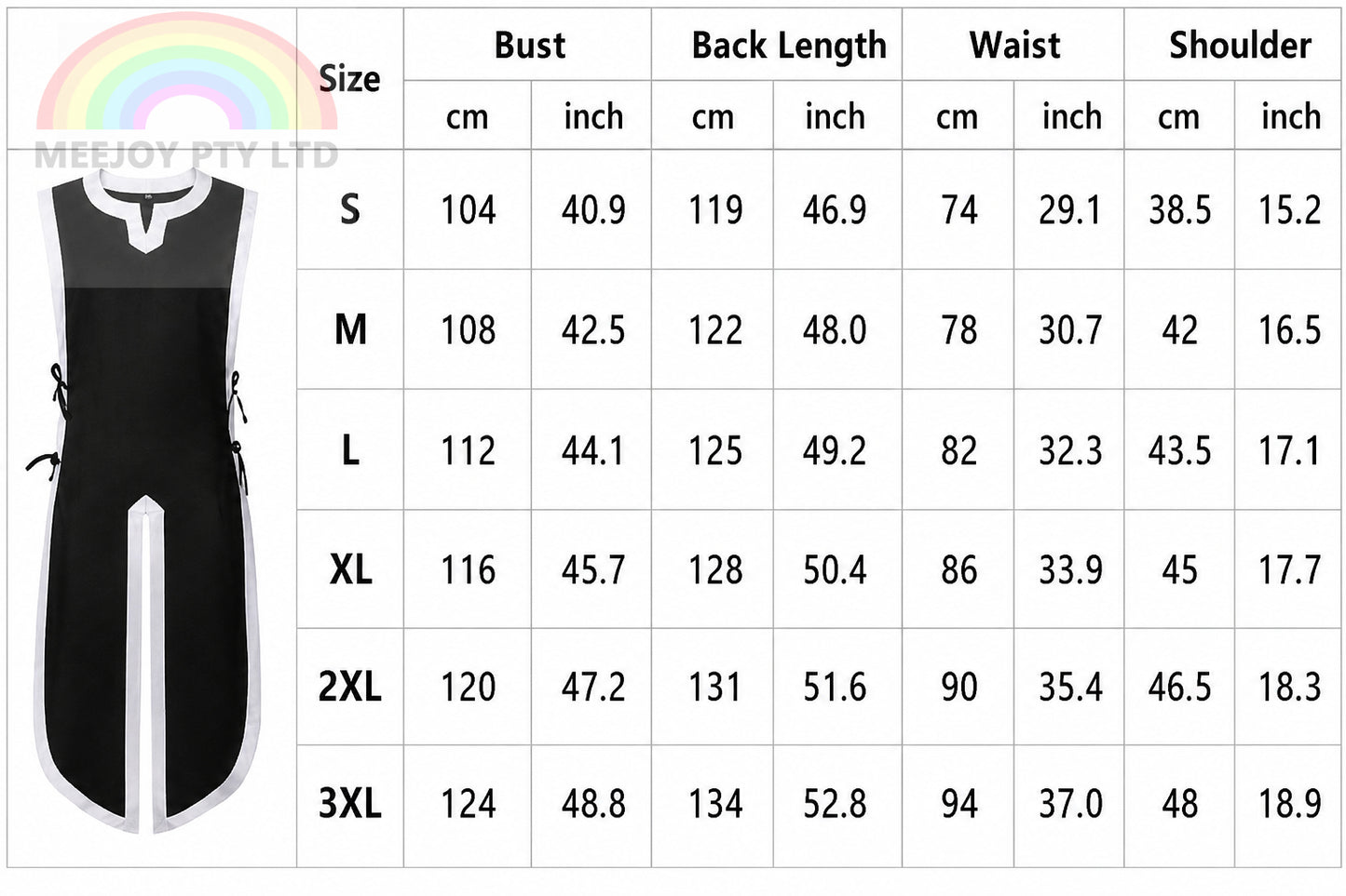Medieval Knight Tunic Mens LARP Ren Faire Templar Surcoat Plus Size Costume