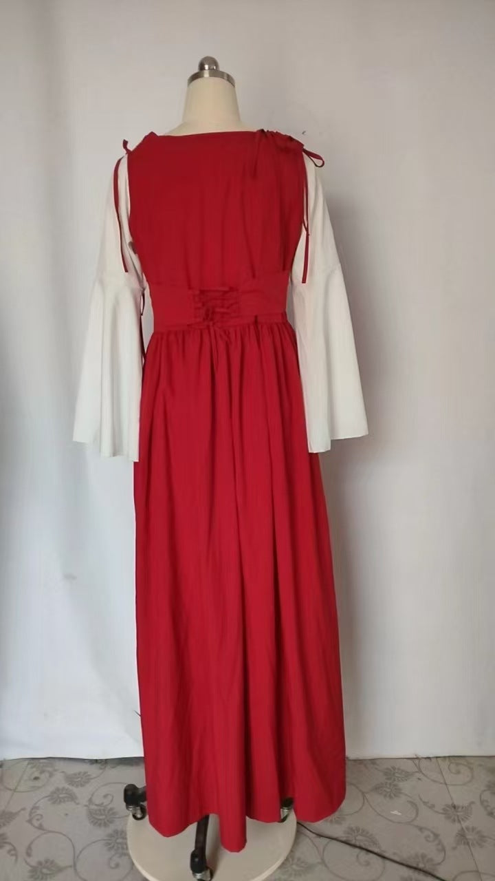 Women Retro Medieval Victorian Maxi Dress Halloween Party Renaissance Costume