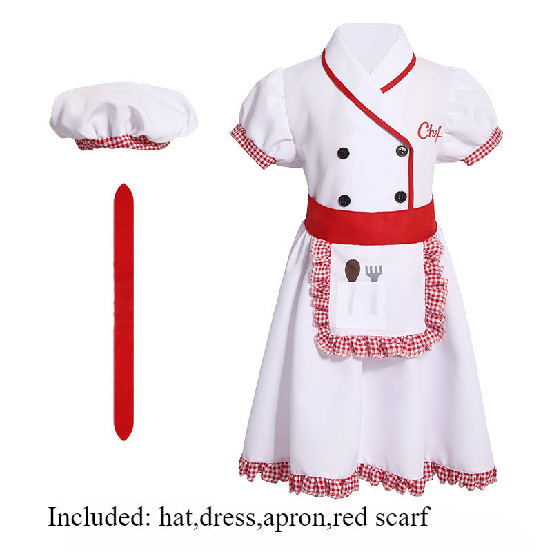 Children's Play Chef Uniform Set Little Chef Work Uniform Performance Uniform for Kid