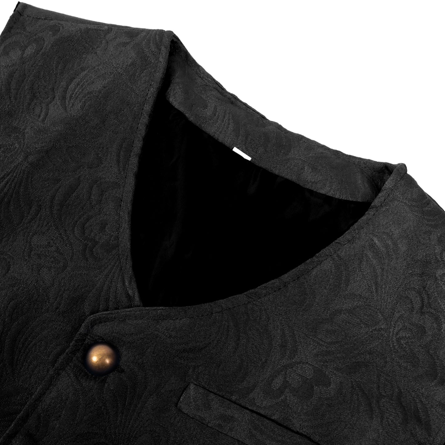 Men Retro Medieval Renaissance Vest Short Jacquard Waistcoat