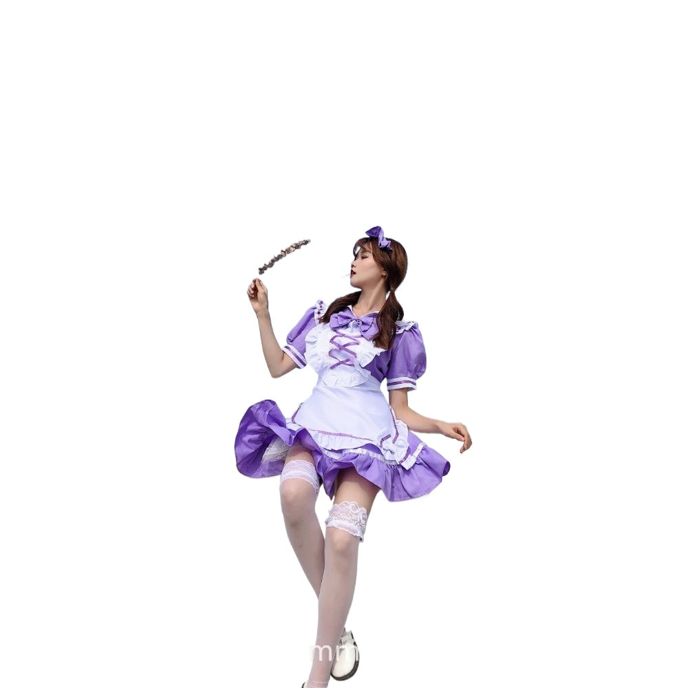 Purple Maid Dress Cute Princess Dress Cos Lolita Costume Anime Cosplay Costume