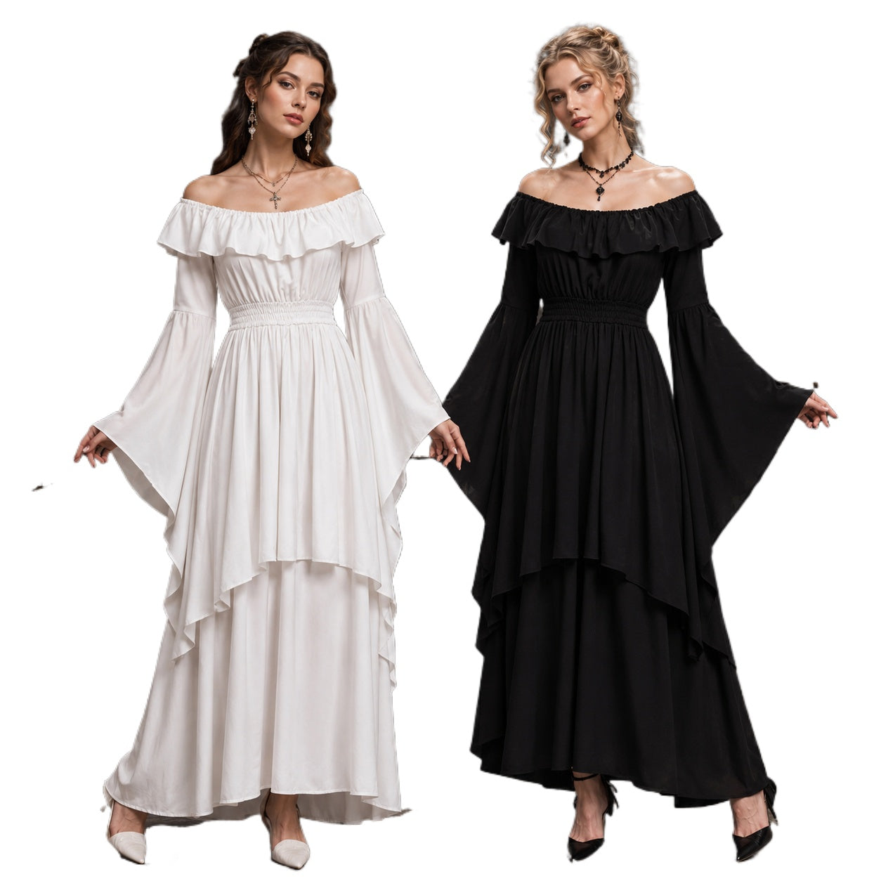 Embrace the Elegance of Steampunk Gothic Victorian Fashion with our Long Sleeve Women's Dress