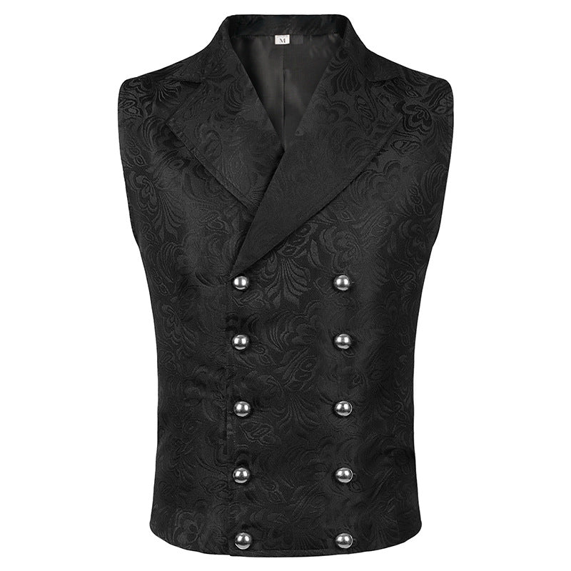 Medieval Retro Gothic Suit Jacquard Vest Double-breasted Vest