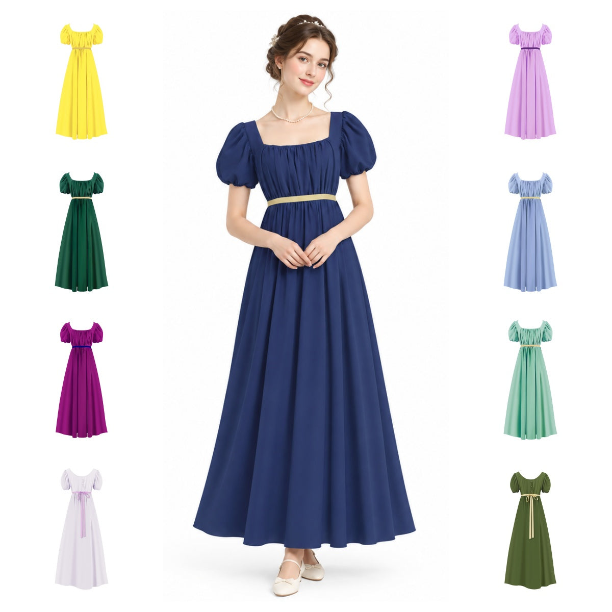 Women's Regency Empire Waist Dress – Jane Austen Period Costume